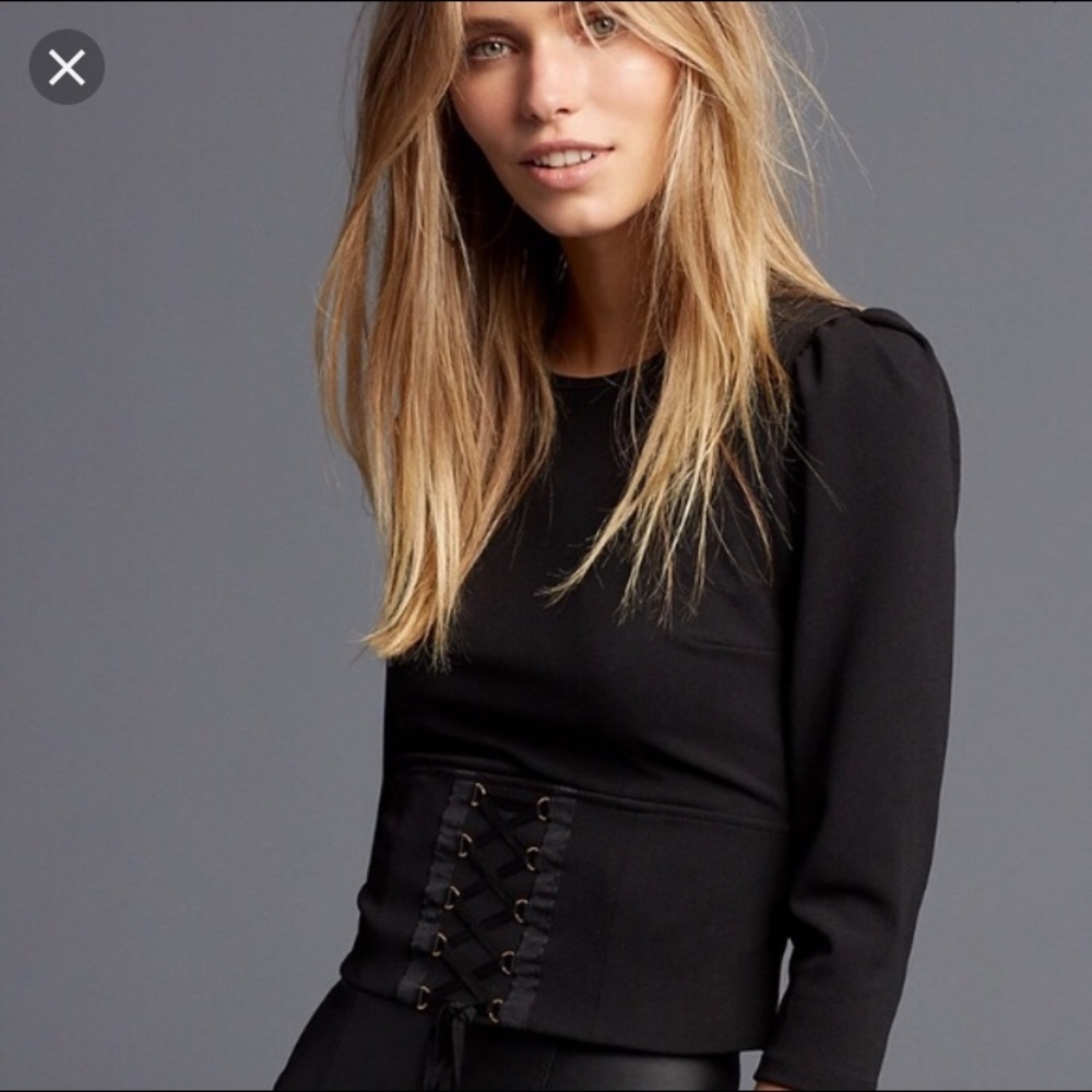 EXPRESS 3/4 sleeve corset tie top